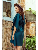 SOFIA - Dámske motýlikové šaty v fľaškovo zelenej farbe 287-2