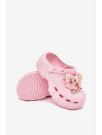 Klapki Dziecięce Dziewczęce Piankowe Z Kokardką I Ozdobami Różowe Selvana