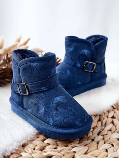 Dětské Kotníkové Boty Sněhule s Kožešinou Tmavě Modrá Kawai