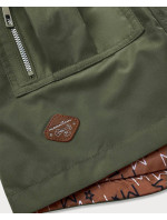 Dámska obojstranná bunda v khaki farbe parka / prešívaná (CAN-621)