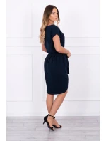 Šaty s obálkovým spodným dielom v tmavo modrej farbe Šaty s obálkovým spodným dielom v tmavo modrej farbe