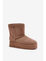 Wysokie Śniegowce Damskie Na Platformie Big Star OO274A097 Beżowe