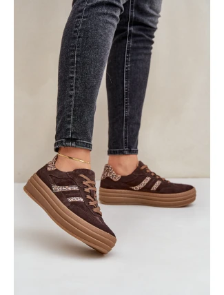 Zazoo N1176 Semišové tenisky na platforme Leopard Chocolate Zazoo N1176 Semišové tenisky na platforme Leopard Chocolate