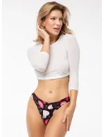 Dámske tangá Kiss Me Simple String Black mix - Julimex Dámske tangá Kiss Me Simple String Black mix - Julimex