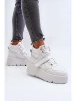 Zazoo 3450 Skórzane Sneakersy Damskie Białe