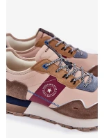 Zamszowe Sneakersy Męskie Na Platformie Big Star RR174475 Hi-Poly System Beżowe