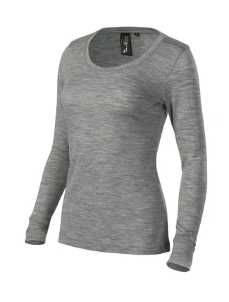 Dámske tričko Merino Rise LS tmavo šedá
