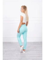 Dámske džínsové nohavice 2639 Tyrkysová - Kesi