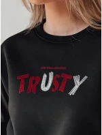 Dámska nadrozmerná mikina s výšivkou SOFTRUS čierna FashionStreet BY1408