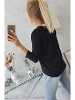 Blúzka s grafikou 3D Watch čierna