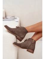 Semišové topánky na podpätku Dark Beige Zazoo Semišové topánky na podpätku Dark Beige Zazoo