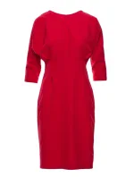S242 Šaty s netopierími rukávmi - červené