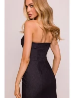 M843 Džínsové midi šaty - grafitové