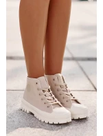 Dámske vysoké členkové tenisky Big Star Beige