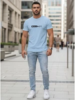 Pánske tričko s klasickou potlačou streetwear modré FashionStreet NX5122R