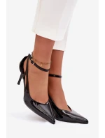 Lakované lodičky z eko kůže černé Fionnel
