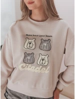 Dámska nadrozmerná mikina s medvedíkmi MISOBEARS béžová FashionStreet BY1438