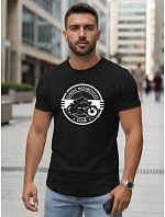 Pánske bavlnené tričko s potlačou motýľa čierne FashionStreet NX5088R