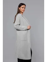 Svetlosivý dlhý vlnený prehoz cez oblečenie typu alpaka s kapucňou (M105-1) Svetlosivý dlhý vlnený prehoz cez oblečenie typu alpaka s kapucňou (M105-1)