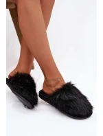 Kožešinové dámské pantofle černé Katrisse