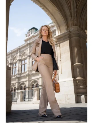 S371 Nohavice Bootcut - béžové S371 Nohavice Bootcut - béžové