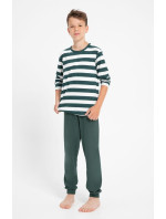 Chlapčenské pyžamo Blake zeleno-biele pre starších