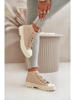 Dámske vysoké členkové tenisky Big Star Beige