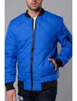 Modrá prešívaná pánska bunda typu "bomber" (MY01-7)