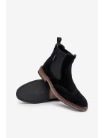 Zamszowe Męskie Botki Sztyblety Big Star OO174192 Czarne