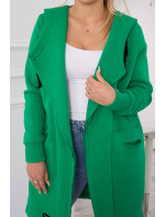 Zateplená pláštenka s kapucňou zelená