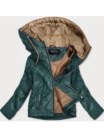 Ľahká zelená dámska bunda s kapucňou (BH2004)
