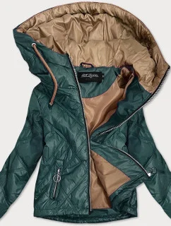 Ľahká zelená dámska bunda s kapucňou (BH2004)