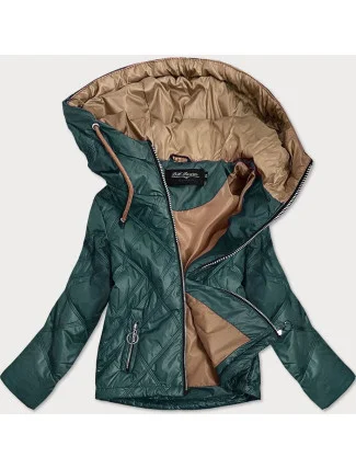 Ľahká zelená dámska bunda s kapucňou (BH2004)