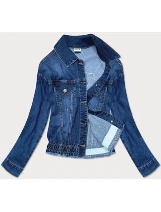 Tmavo modrá dámska džínsová netopierie bunda (5668-K)