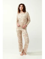 Vamp - Béžové pyžamo s potlačou 21093 - Vamp