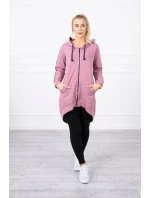 Mikina so zipsom na chrbte tmavo ružová