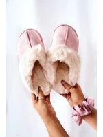 Damskie Papcie Klapki z Futerkiem Różowe Pinky