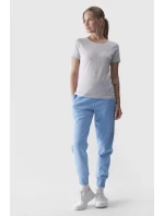 Damski Gładki T-Shirt Z Logo Szary 4F 4FWMM00TTSHF1845-27M