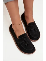 Kožené semišové barefoot mokasíny Zazoo 322 black Kožené semišové barefoot mokasíny Zazoo 322 black