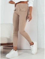 Dámske džínsové nohavice SKULL light beige FashionStreet UY1723 Dámske džínsové nohavice SKULL light beige FashionStreet UY1723