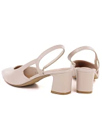 Béžové lodičky na podpätku bez podpätku Sergio Leone SK472