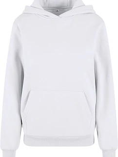 Build your Brand BY 289 Dámska mikina s kapucňou v oversize štýle „Fluffy“ 56.0289 biela