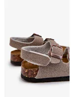 Detské sandále na korkovej platforme, zapínanie na suchý zips, sivé Rorria Detské sandále na korkovej platforme, zapínanie na suchý zips, sivé Rorria