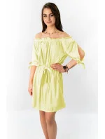 Žltá dámska tunika v španielskom štýle s pásikom (279ART)