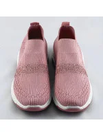 Ružové azúrové dámske topánky so zirkónmi (C1057)