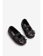 Balerinki Dziecięce Ozdobione Cekinami Czarne Weries