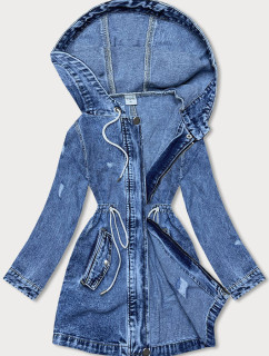 Voľná dámska džínsová bunda vo svetlo modrej denimovej farbe (POP7120-K) - P.O.P.SEVEN