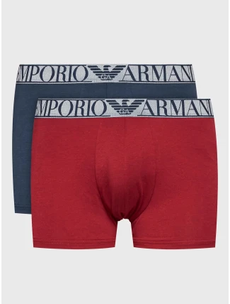Pánske boxerky 2PACK 111769 3F720 15876 tm. modro-vínové - Emporio Armani Pánske boxerky 2PACK 111769 3F720 15876 tm. modro-vínové - Emporio Armani