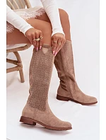 Dámske čižmy HY61-8022 beige - S.Barski