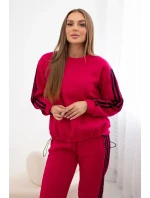 Bavlnená súprava s fuksiovými pruhmi